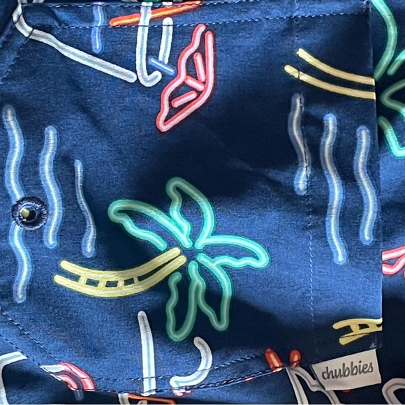 Chubbies Neon Lights 5.5” Classic Swim Trunk Shorts Palm Flamingo Mens… - Picture 7 of 10